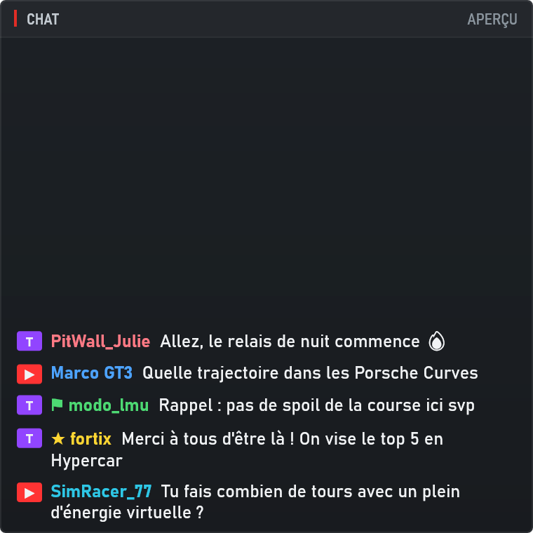 Widget Chat en direct